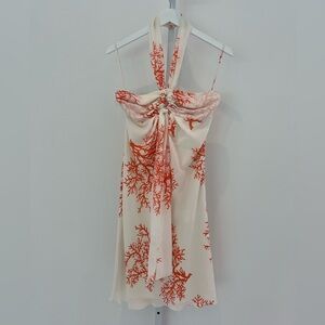 VALENTINO ROMA CORAL PRINT SILK DRESS SIZE IT 42 / US 6 NWOTS!